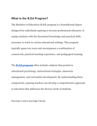 Understanding the B.Ed Program_ Meaning, Goals, and Key Advantages