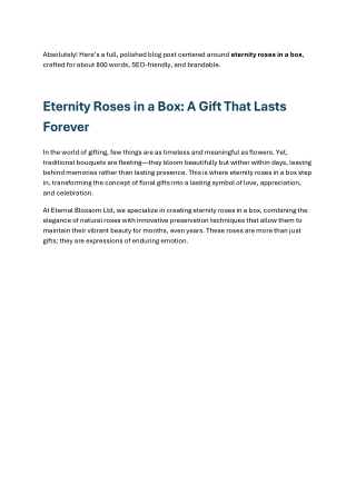 Eternal Blossom Ltd