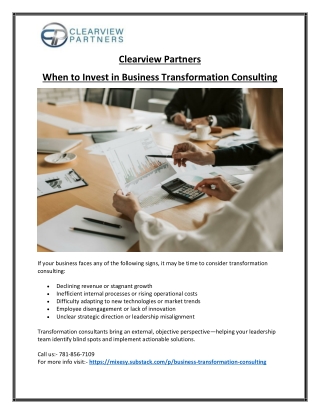 Strategic Business Transformation Services for Growth