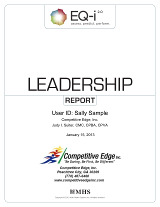EQ-i 2.0 Leadership Sample Client Report