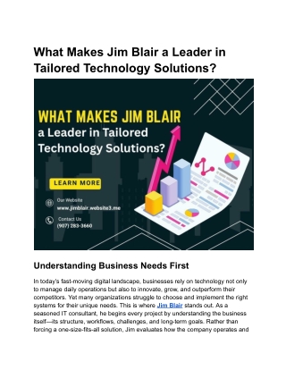 The Technology Advantage: How Jim Blair Drives Operational Excellence