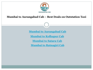 Mumbai to Aurangabad Cab – Best Deals on Outstation Taxi