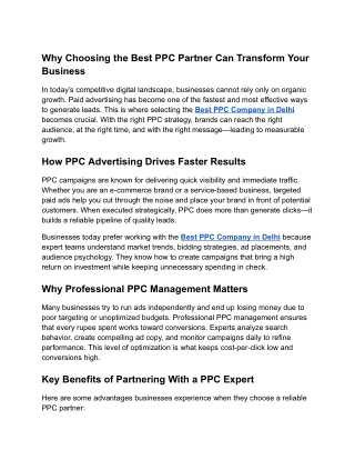 Why Choosing the Best PPC Partner Can Transform Your Business