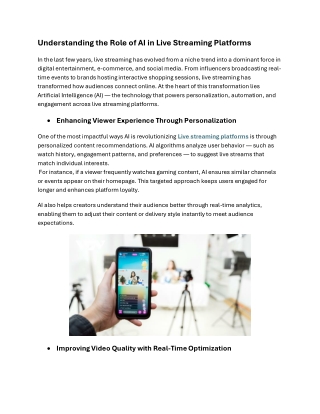 Understanding the Role of AI in Live Streaming Platforms