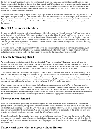 24/7 Taxi Tel Aviv: Booking Ahead vs. On-Demand