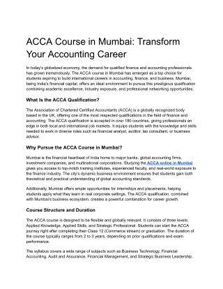 ACCA Course in Mumbai_ Transform Your Accounting Career