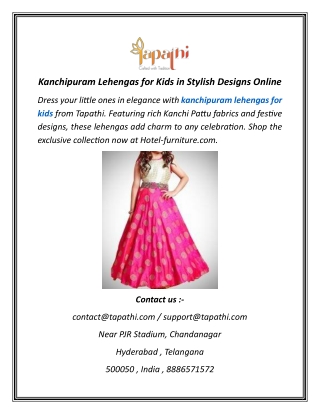 Kanchipuram Lehengas for Kids in Stylish Designs Online