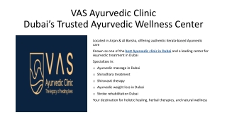 Ayurvedic Treatment Dubai-Vas Ayurveda