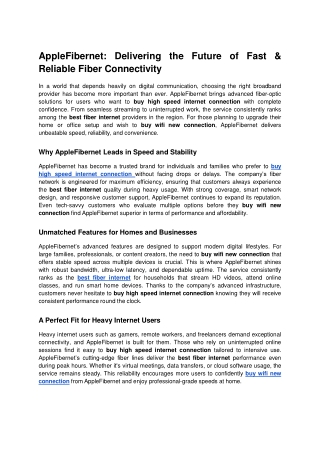 AppleFibernet_ Delivering the Future of Fast & Reliable Fiber Connectivity