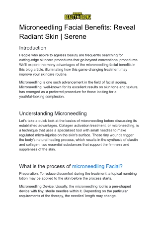 Microneedling Facial Benefits: The Ultimate Guide to Glowing, Youthful Skin