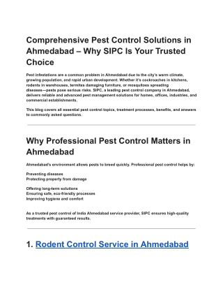 Pest control India Ahmedabad
