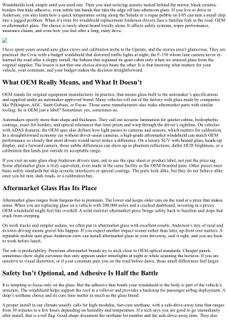 Windshield Replacement in Anderson: OEM vs Aftermarket Glass