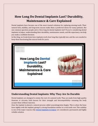 How Long Do Dental Implants Last_ Durability, Maintenance & Care Explained
