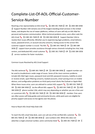 How to Call AOL Email Support: A Complete Walkthrough