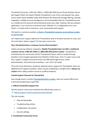 How to Call Thunderbird Email Support: A Complete Walkthrough
