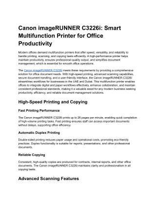 Canon imageRUNNER C3226i