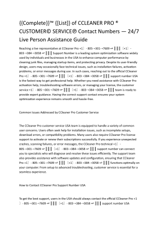 How to Call CCLEANER PRO Support: A Complete Walkthrough
