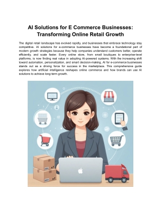 AI Solutions for E Commerce Businesses