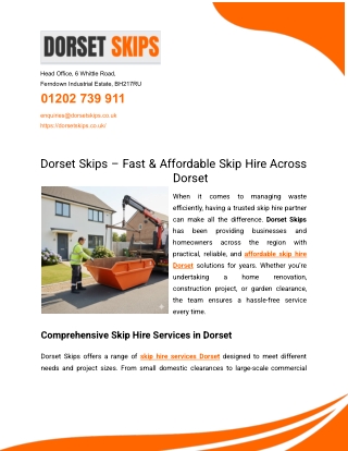 Dorset Skips - PDF Sharing