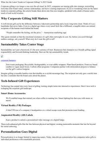 What Are the Latest Trends in Corporate Gifting? A 2025 Guide