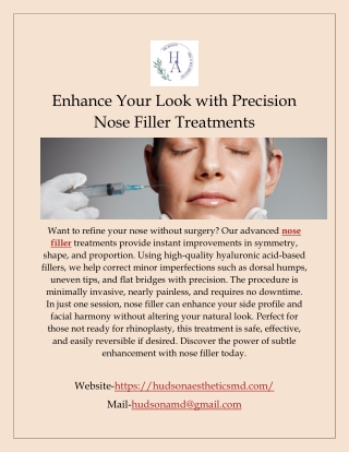 Enhance Your Look with Precision Nose Filler Treatments