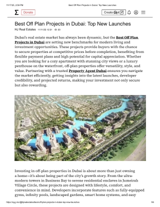 Best Off Plan Projects in Dubai - Top New Launches