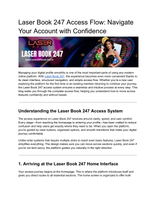 Laser Book 247 Access Flow: Navigate Your Account with Confidence
