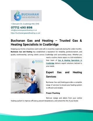Buchanan Gas & Heating – Professional Gas Engineers & Heating Specialists in Coa