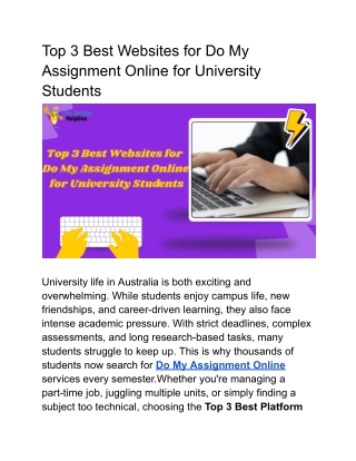 Top 3 Best Websites for Do My Assignment Online for University Students
