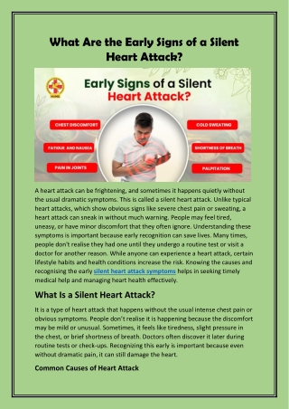 What Are the Early Signs of a Silent Heart Attack