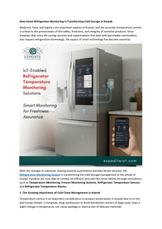 How Smart Refrigerator Monitoring Is Transforming Cold Storage in Kuwait