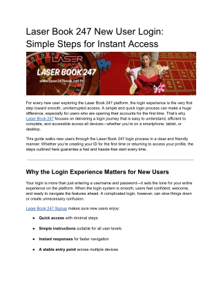Laser Book 247 New User Login: Simple Steps for Instant Access