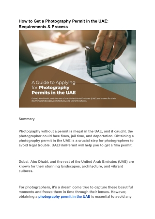 How to Get a Photography Permit in the UAE_ Requirements & Process