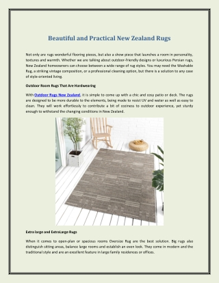 Beautiful and Practical New Zealand Rugs