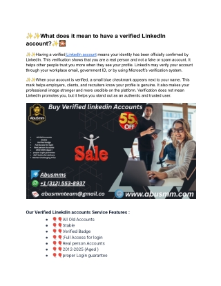 Top 10 Website to Buy LinkedIn Accounts - 100% verified