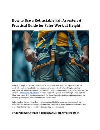 how to use retractable fall arrester