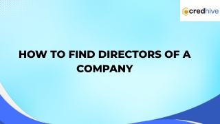 How to find directors of a company