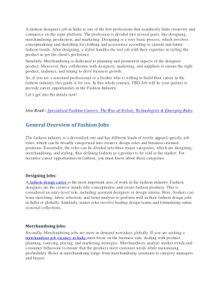 Fashion and Textile Design Careers for Style-Driven Professionals: TBD Jobs