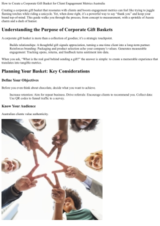How to Create a Corporate Gift Basket for Client Engagement Metrics Australia