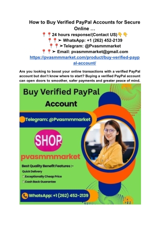 How to Buy Verified PayPal Accounts for Secure Online ...