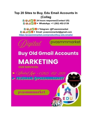 Top 20 Sites to Buy, Edu Email Accounts In (Collag