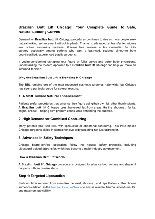 Brazilian Butt Lift Chicago_ Your Complete Guide to Safe, Natural-Looking Curves