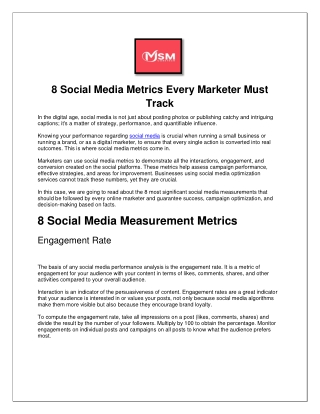 8 Social Media Metrics Every Marketer Must Track