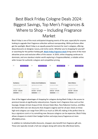 Best Black Friday Cologne Deals 2024 Biggest Savings, Top Mens Fragrances  Where to Shop