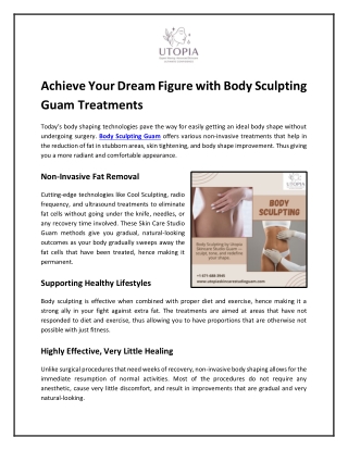 Achieve Your Dream Figure with Body Sculpting Guam Treatments