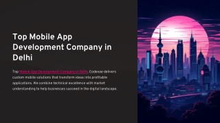 Looking for the best mobile app development company in Delhi? We build high-per