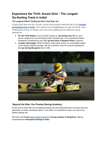 Experience the Thrill_ Aruani Grid – The Longest Go-Karting Track in India