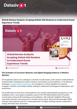 Airbnb Review Analysis Scraping Airbnb USA Reviews to Understand Guest Experience Trends