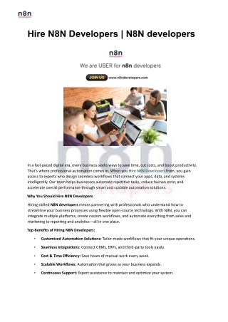 Hire N8N Developers - N8N Developers