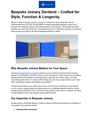 Bespoke Joinery Deritend – Crafted for Style, Function & Longevity